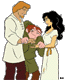 Quasimodo, Phoebus, Esmeralda