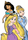 Rapunzel, Cinderella, Jasmine