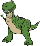 Rex posing with open arms