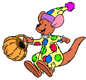 Roo as a clown