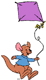 Roo flying kite