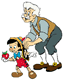 Gepetto sending Pinocchio to school