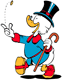 Scrooge flipping a coin