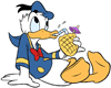 Donald sipping pineapple drink