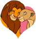 Simba, Nala in a heart