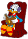 Scrooge reading book