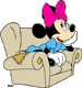 Minnie sitting on the couch