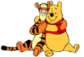 Pooh, Tigger hugging