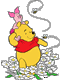 Pooh, Piglet among flowers