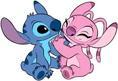 Stitch and Angel cuddling