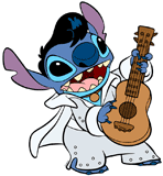 Elvis Stitch playing the ukulele