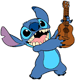 Stitch playing guitar