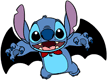 Stitch dressed as a bat for Halloween