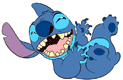 Stitch laughing