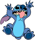 Stitch stuck to a window