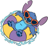 Stitch in the pool