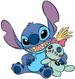 Stitch cuddling Scrump