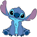 Cute Stitch sitting down smiling