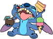 Stitch eating sweets