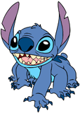 Stitch crawling with a smile