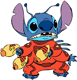 Stitch in uniform with guns