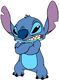 Stitch with his arms crossed