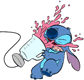 Stitch drinking from a blender