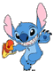 Stitch holding a gun