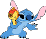 Stitch holding a gun