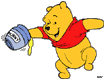 Winnie with hand stuck in honey pot