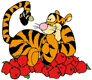 Tigger surrounded by apples