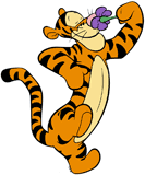 Tigger smelling a flower