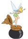 Tinker Bell dipping slipper in ink pot