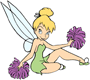 Cheerleader Tinker Bell with her pom poms