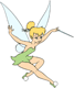 Tinker Bell with her wand