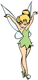Tinker Bell with her arms up