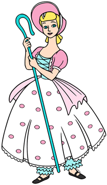 Bo Peep with her crook
