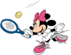Minnie playing tennis