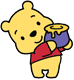 Winnie the Pooh holding honey pot