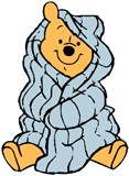 Winnie the Pooh bundled up in a warm blanket