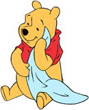 Winnie the Pooh holding his blanket