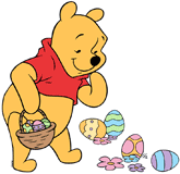 Winnie the Pooh on an Easter egg hunt