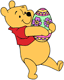 Winnie the Pooh carrying an Easter egg