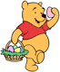Winnie the Pooh on an Easter egg hunt