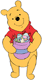 Winnie the Pooh holding a honeypot of Easter eggs