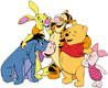 Pooh, Piglet, Tigger, Rabbit, Eeyore