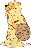 Winnie the Pooh covered in honey