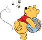 Winnie the Pooh protecting his honeypots from bees