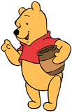 Winnie the Pooh holding a honeypot