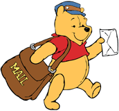 Winnie the Pooh delivering mail